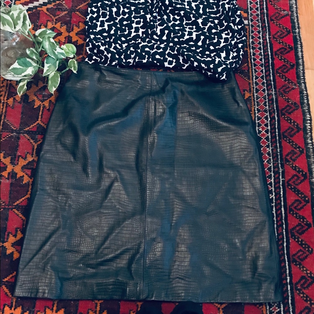 Jones New York Leather Skirt